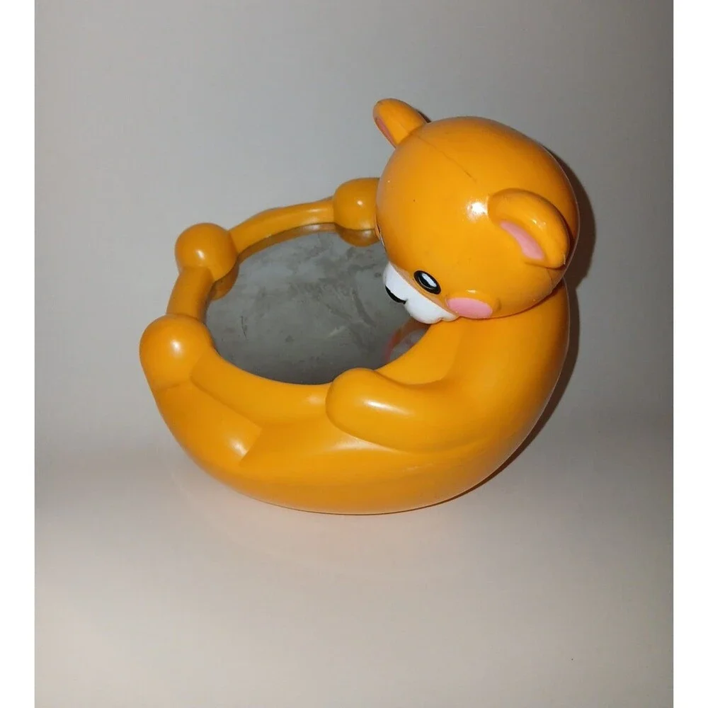 VTG 1983 SHELCORE ROLL N' PLAY YELLOW BEAR MIRROR TOY CHIME